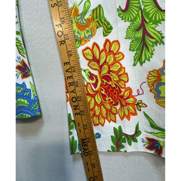 NWT Tahari Womens Floral Cropped Flare Pants Size XS Multicolor Stretch Boho - Picture 7 of 13